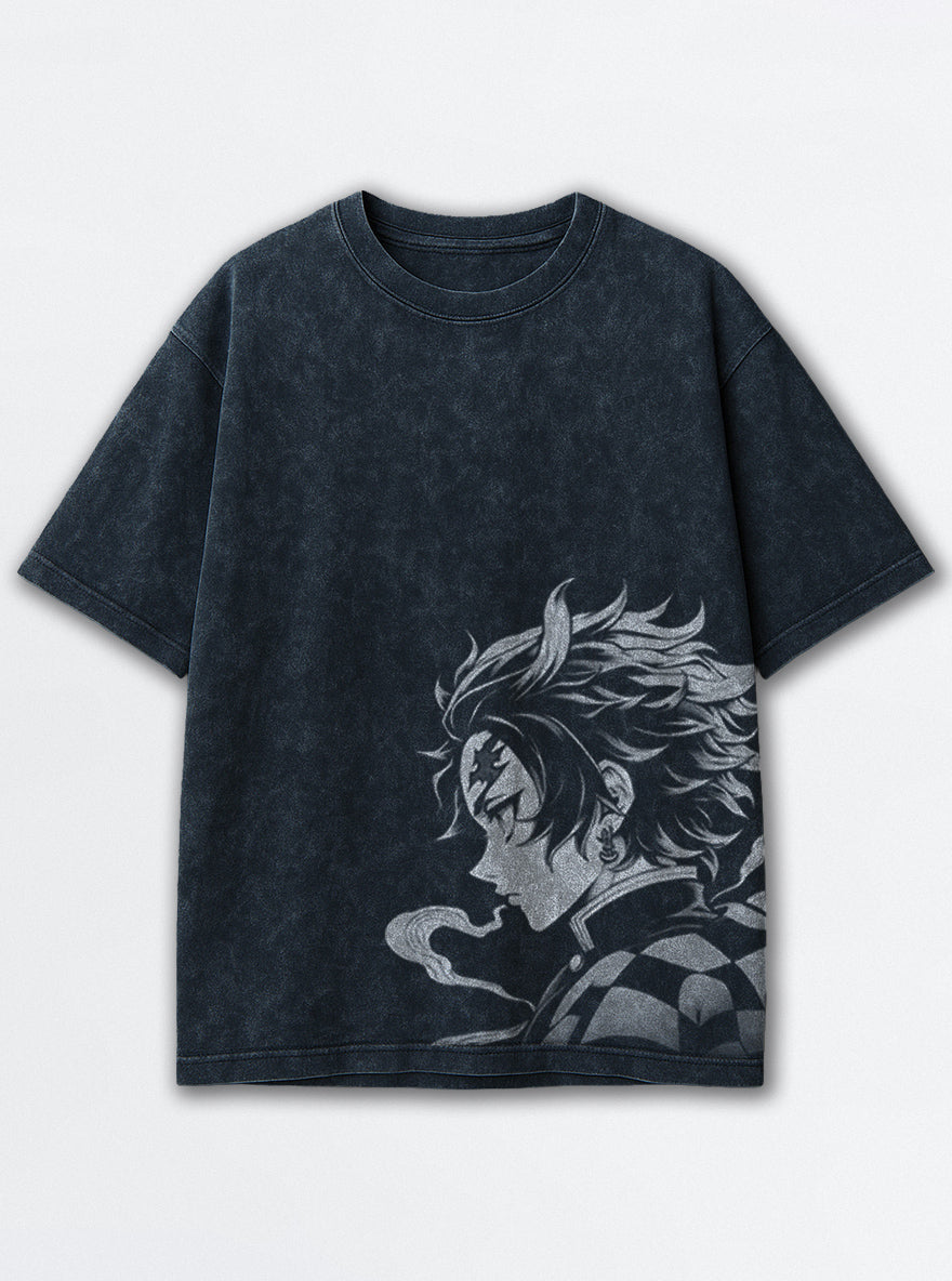 Tanjiro Resolve – Navy Blue T-Shirt – mockup | Demon Slayer