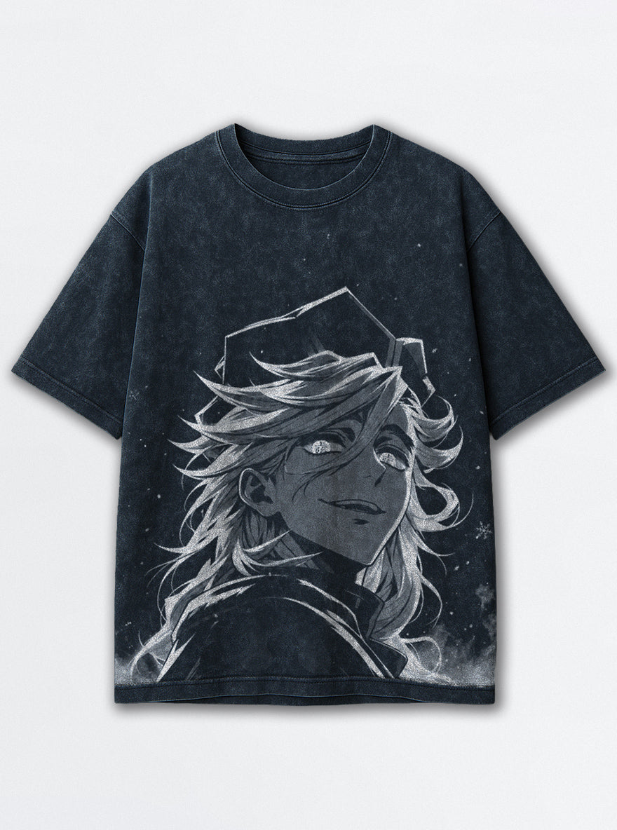 Doma Smile – Navy Blue T-Shirt – mockup | Demon Slayer
