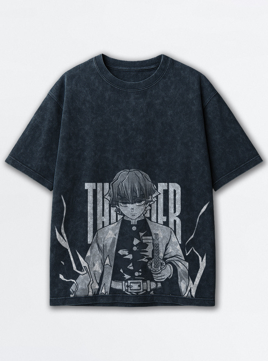 Zenitsu Awakened – Navy Blue T-Shirt – mockup | Demon Slayer