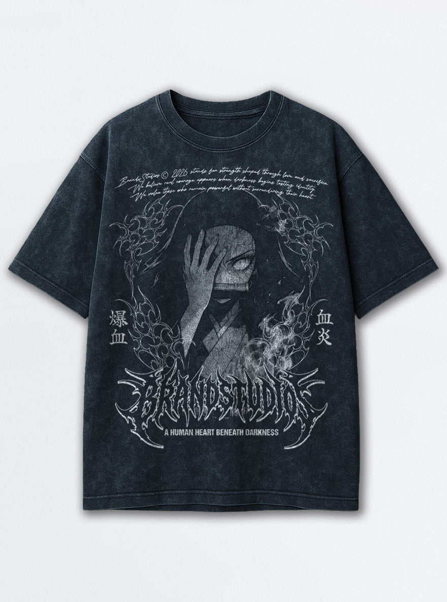 Silent Bloom – Navy Blue T-Shirt – mockup | Demon Slayer