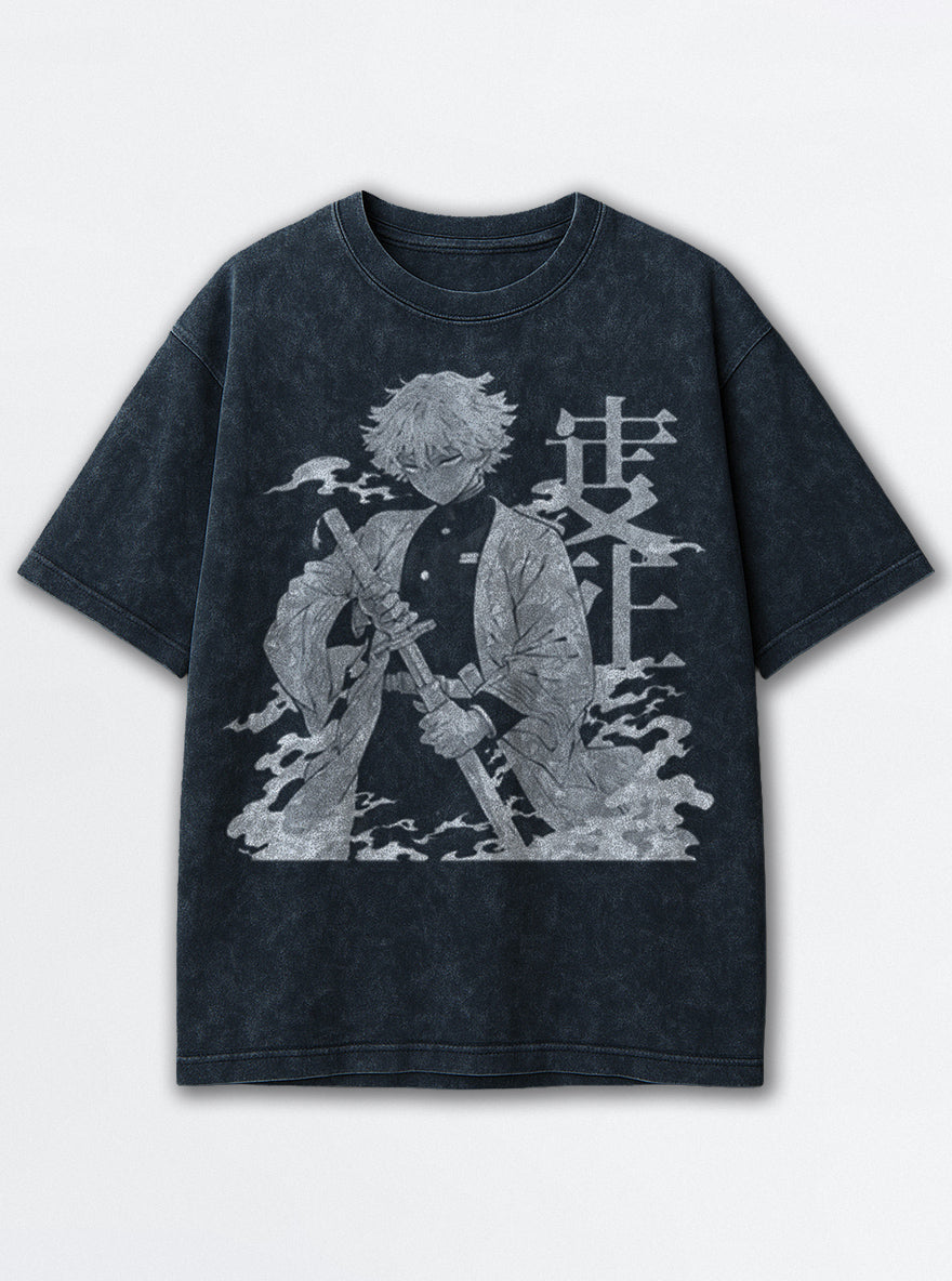 Thunderclap – Navy Blue T-Shirt – mockup | Demon Slayer