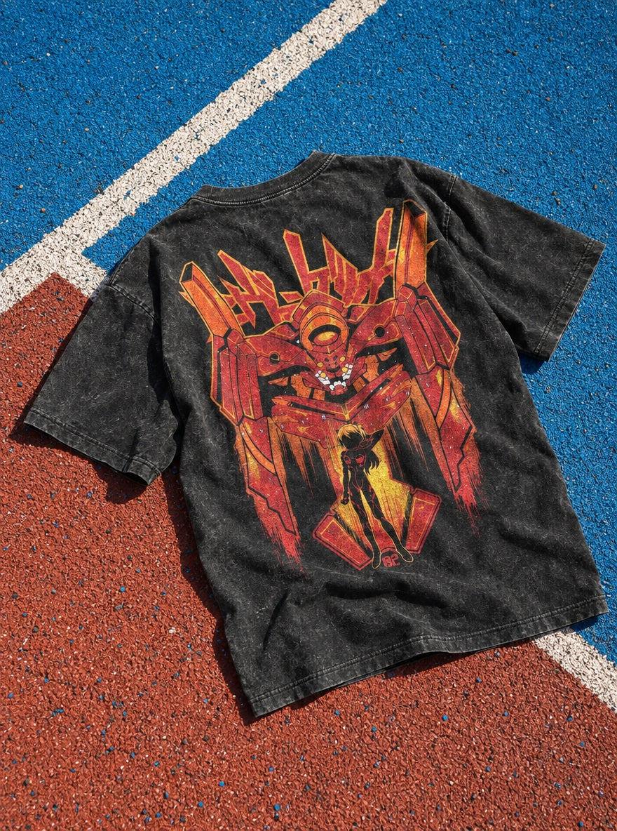 Asuka & Unit-02 – T-Shirt – flat-lay | Neon Genesis Evangelion