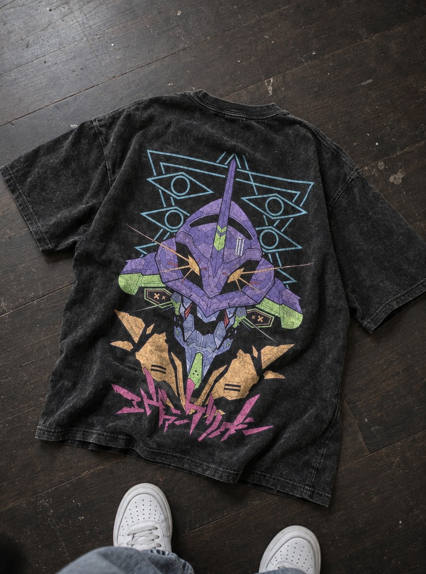 Unit-01 Sigil – T-Shirt – flat-lay | Neon Genesis Evangelion