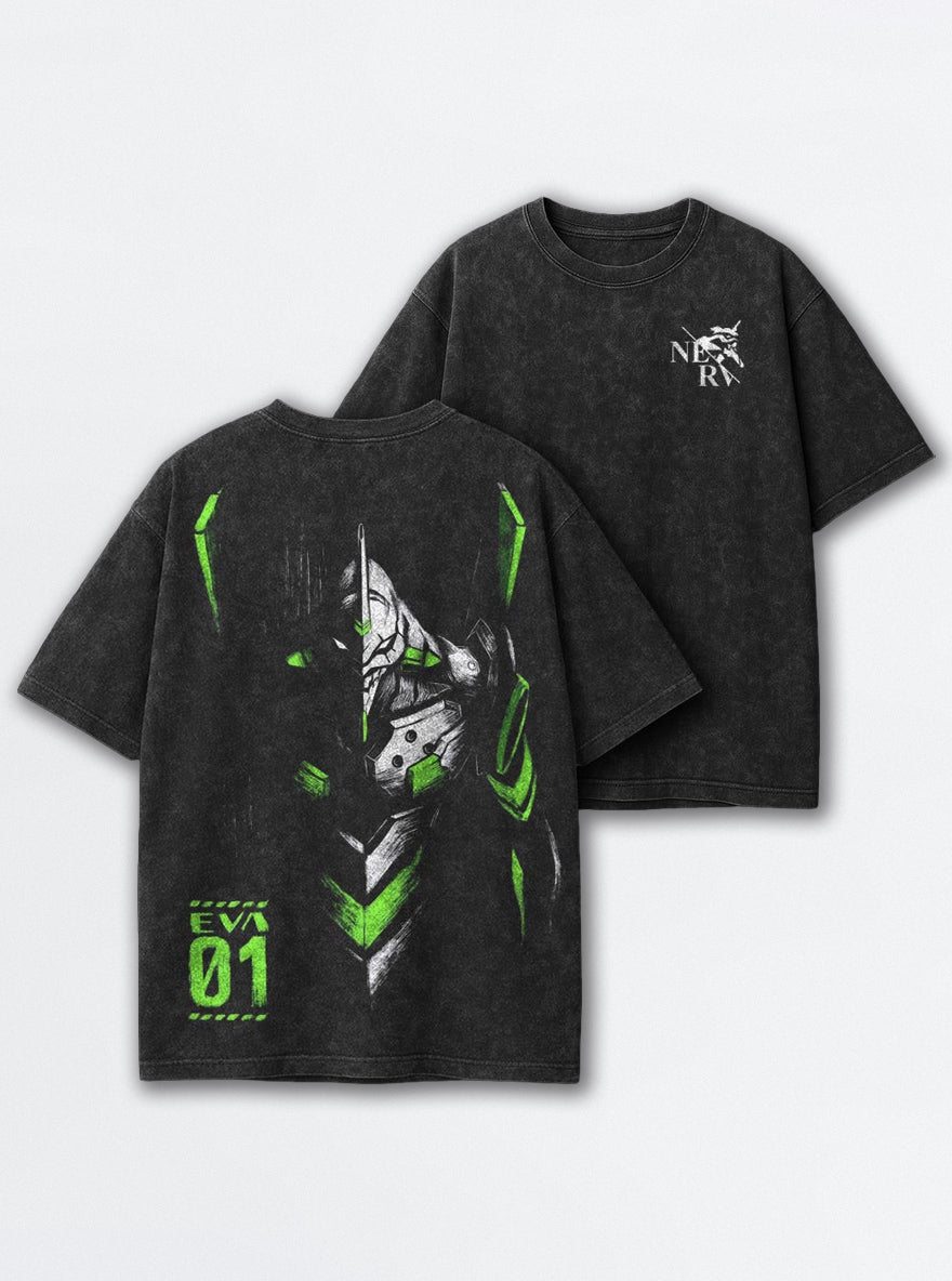Unit-01 Half Mask – T-Shirt – mockup | Neon Genesis Evangelion