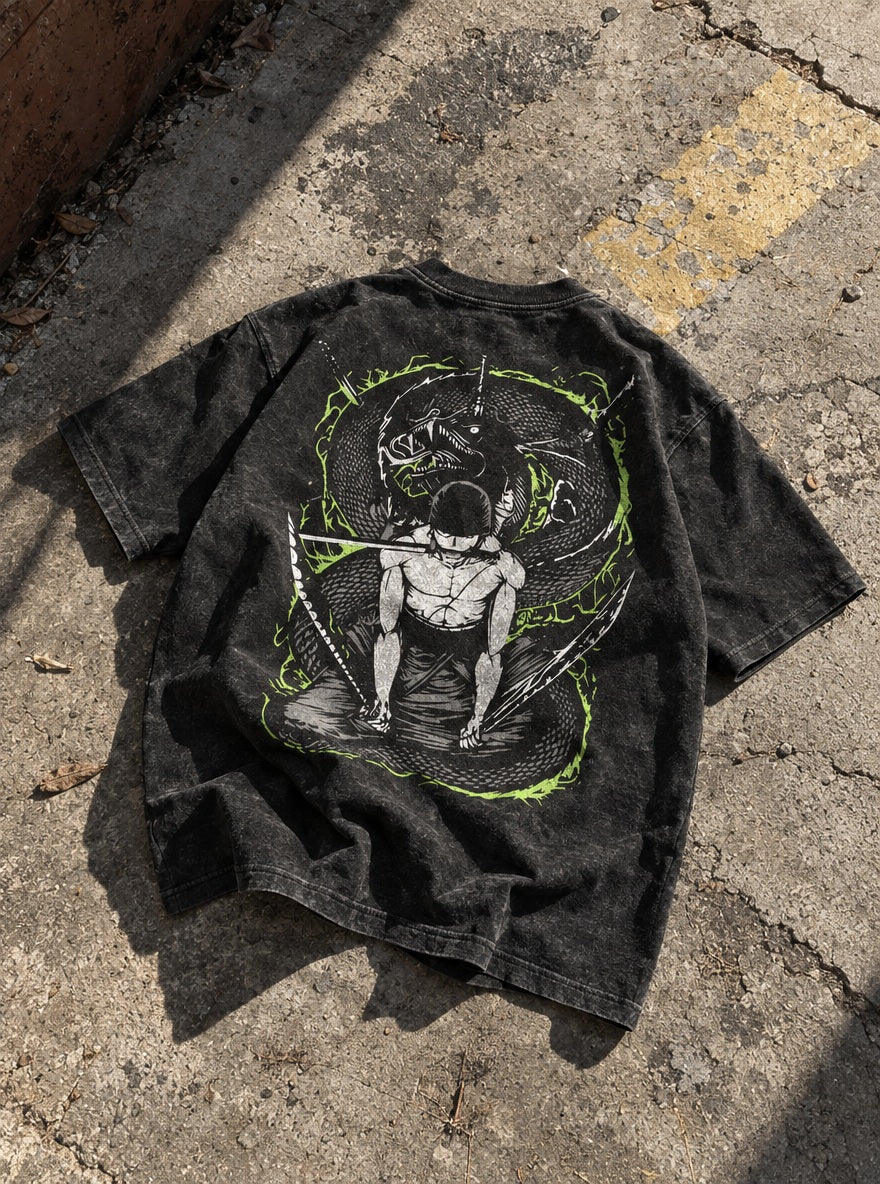 Zoro Dragon Spirit – T-Shirt – flat-lay | One Piece