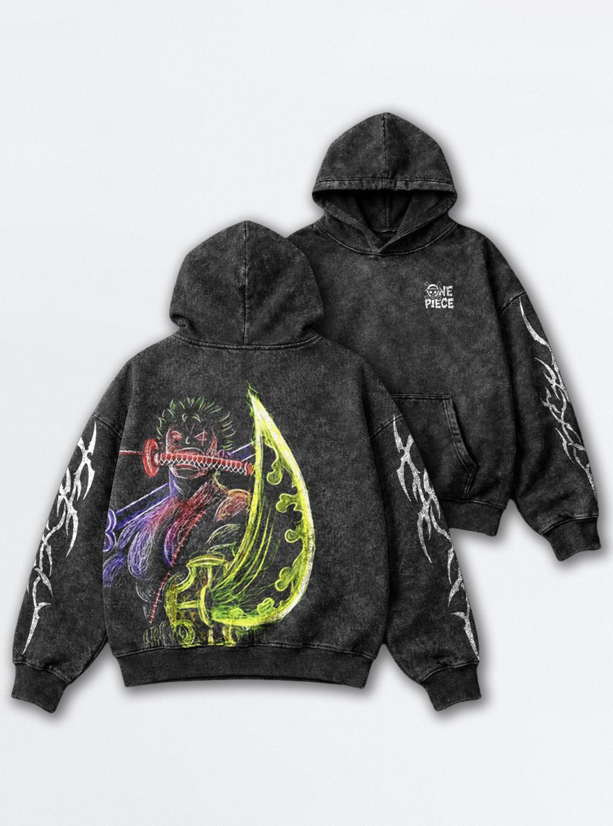 Zoro Neon Slash – Hoodie – mockup | One Piece