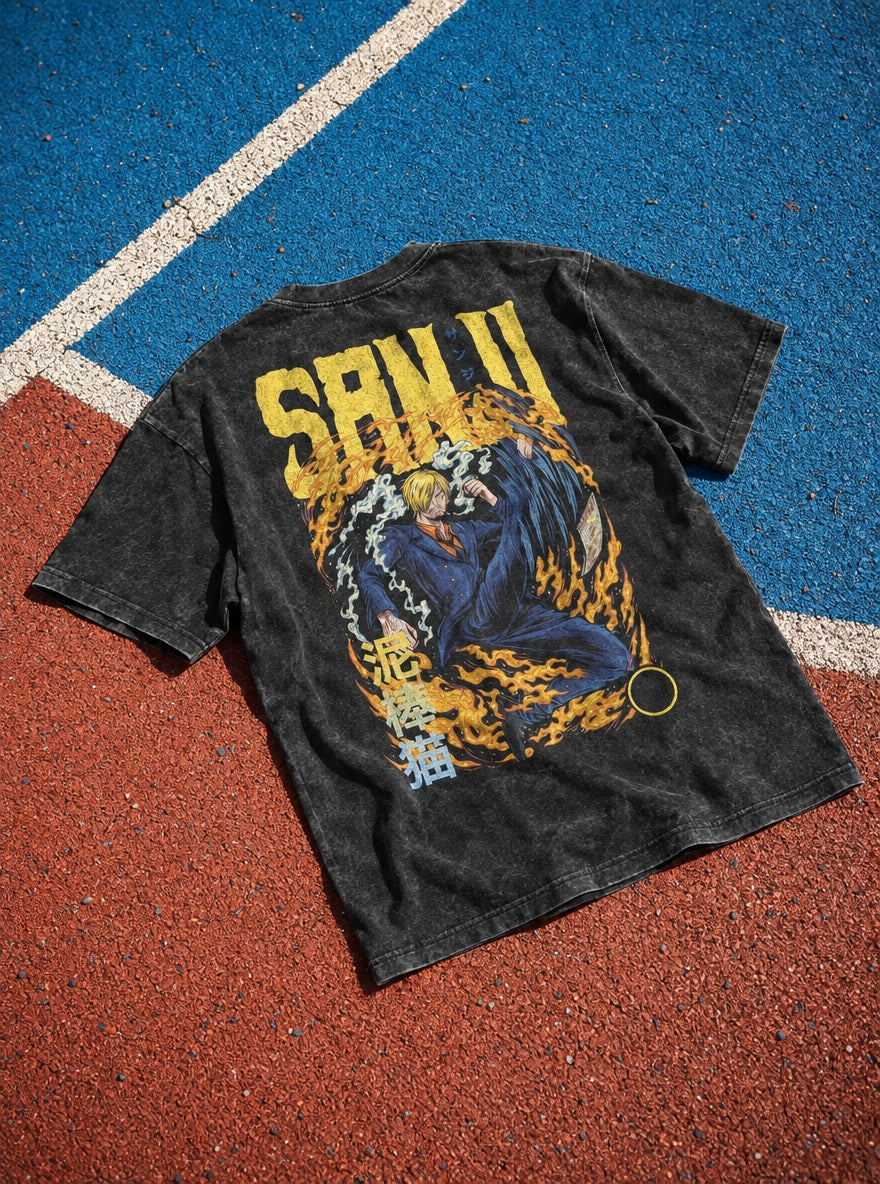 Sanji Fire Kick – T-Shirt – flat-lay | One Piece