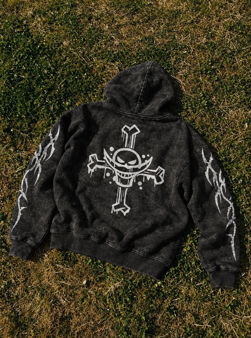 Whitebeard Jolly Roger – Hoodie – flat-lay | One Piece