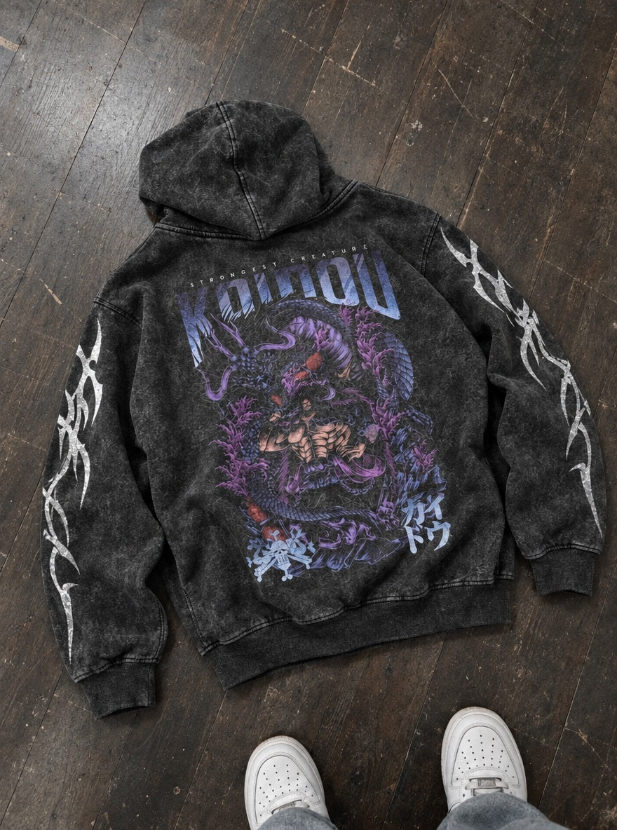 Beast King Kaido – Hoodie – flat-lay | One Piece