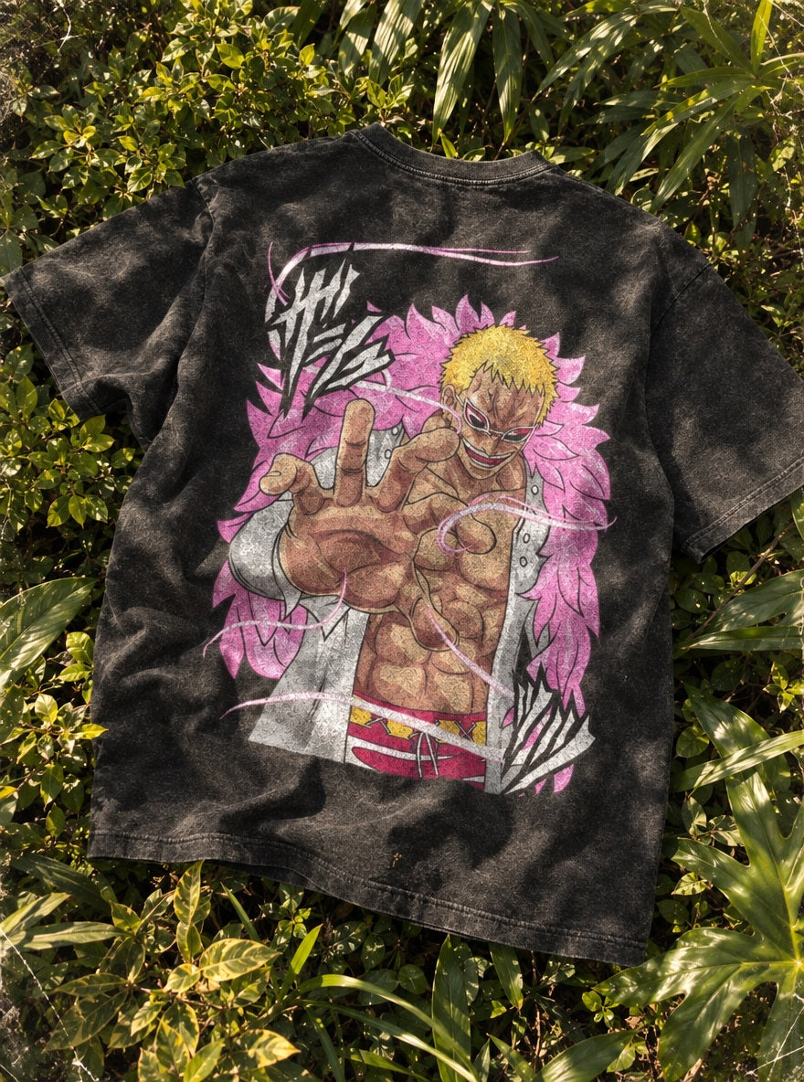 Doflamingo Strings – T-Shirt – flat-lay | One Piece