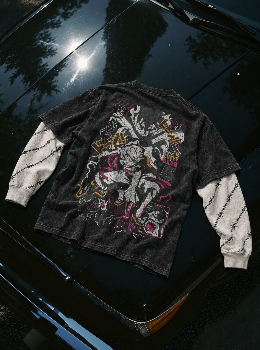 Luffy vs Kaido – Double Sleeves – flat-lay | One Piece