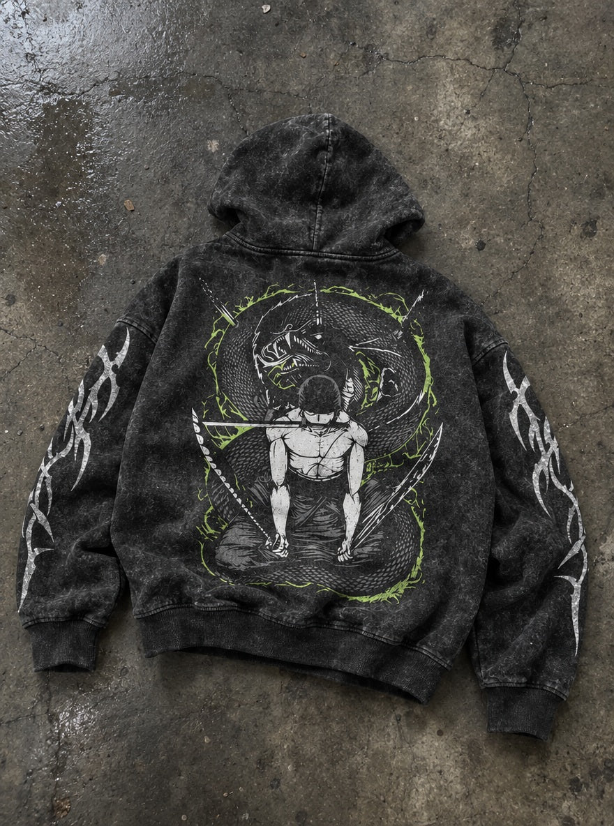Zoro Dragon Spirit – Hoodie – flat-lay | One Piece