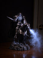 Skull Knight Mist Diffuser Figure – lit with mist in a room at night | Berserk