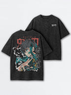 Emerald Strike – Black T-Shirt – mockup | Demon Slayer