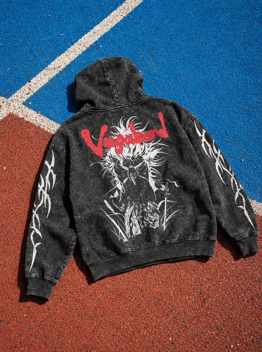 Wild Musashi – Hoodie – flat-lay | Vagabond