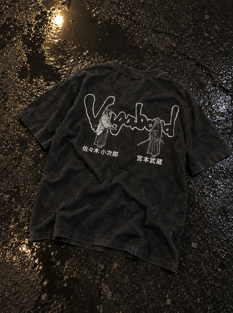 Kojiro & Musashi – T-Shirt – flat-lay | Vagabond