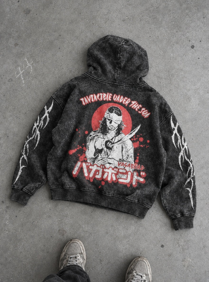 Invincible Musashi – Hoodie – flat-lay | Vagabond