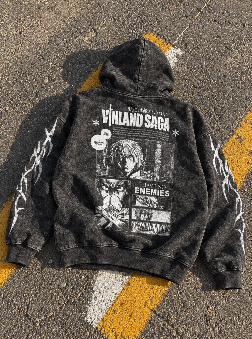 Thorfinn Manga Panels – Hoodie – flat-lay | Vinland Saga