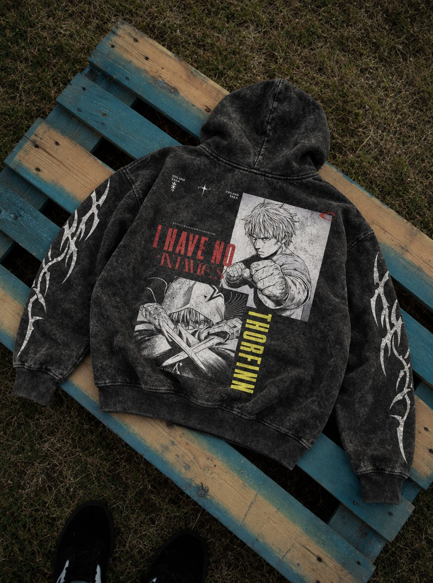 Thorfinn Two Ages – Hoodie – flat-lay | Vinland Saga