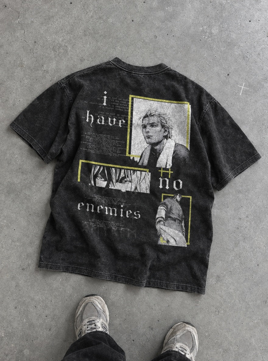 No Enemies Thorfinn – T-Shirt – flat-lay | Vinland Saga