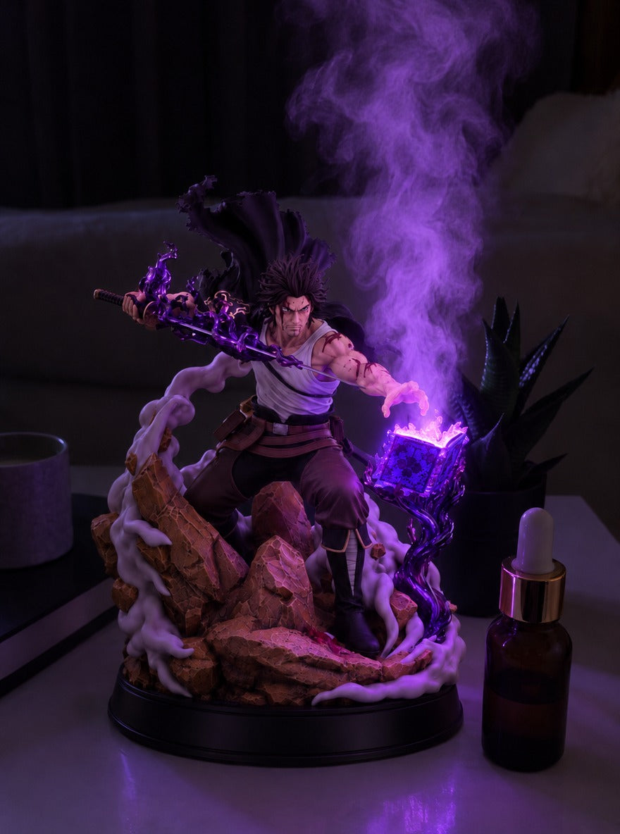 Yami Sukehiro Dark Magic Mist Diffuser Figure – glowing with mist at night | Black Clover