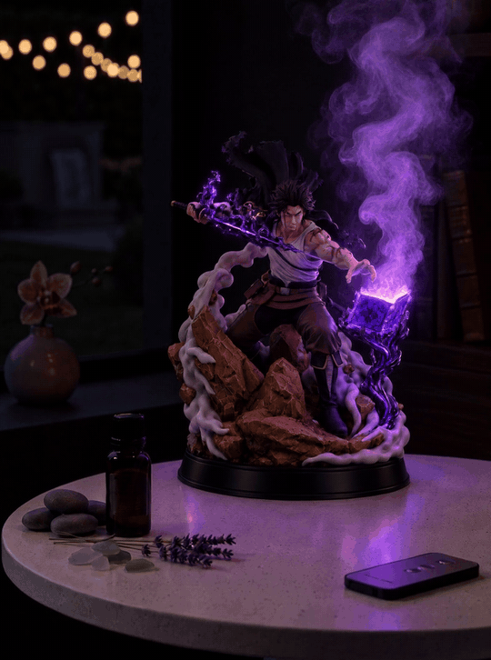 Yami Sukehiro Dark Magic Mist Diffuser Figure – mist in a dark room (animated) | Black Clover