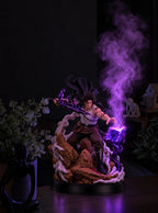 Yami Sukehiro Dark Magic Mist Diffuser Figure – lit with mist in a room at night | Black Clover
