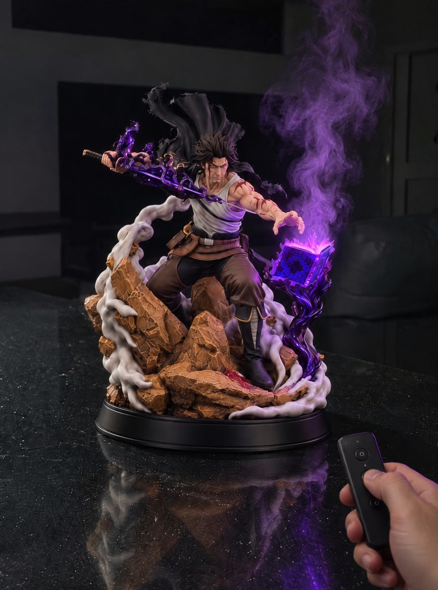 Yami Sukehiro Dark Magic Mist Diffuser Figure – switching on with the remote | Black Clover