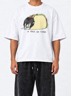 A Taco on Titan – White Tee – model shot | Meme Tees