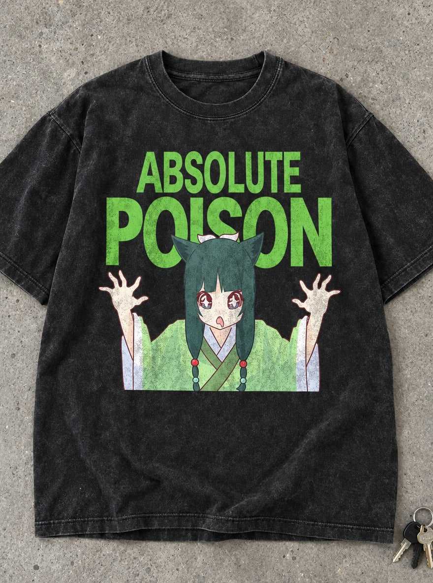 Absolute Poison – Black Acid Wash Tee – flat-lay | Apothecary Diaries