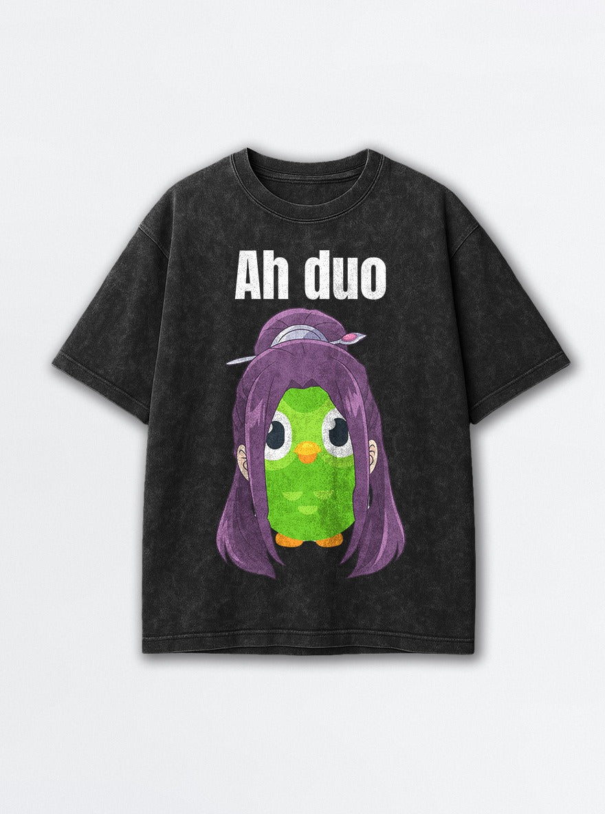 Ah Duo – Black Acid Wash Tee – mockup | Apothecary Diaries