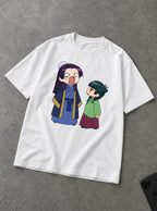 Chibi Jinshi & Maomao – White Tee – flat-lay | Apothecary Diaries
