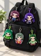 Jinshi & Maomao Plush Keychains – Set of All 5 – all five on a backpack | Apothecary Diaries