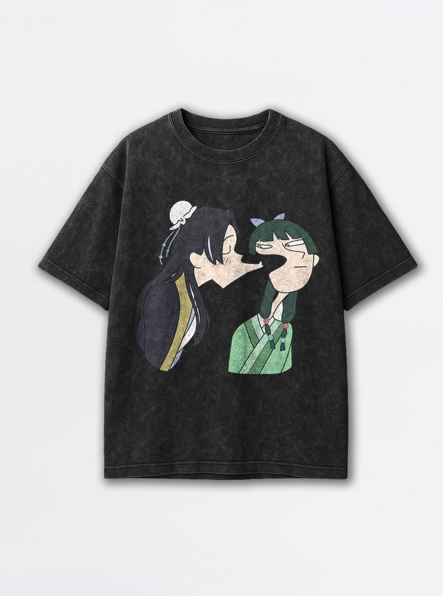 Kiss Rejected – Black Acid Wash Tee – mockup | Apothecary Diaries