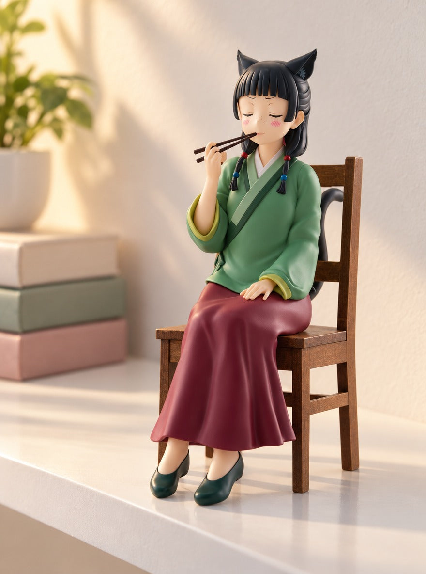 Maomao Cat Ear Chair Figure – on a display shelf | Apothecary Diaries