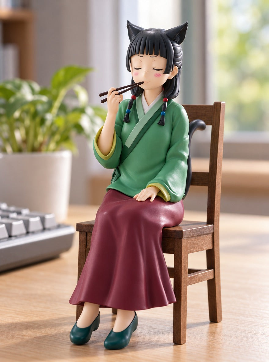 Maomao Cat Ear Chair Figure – on a desk | Apothecary Diaries