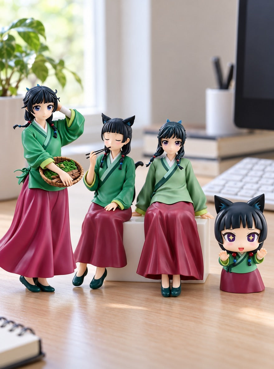 Maomao Figure Set (4 Figures) – set of 4 on a desk | Apothecary Diaries