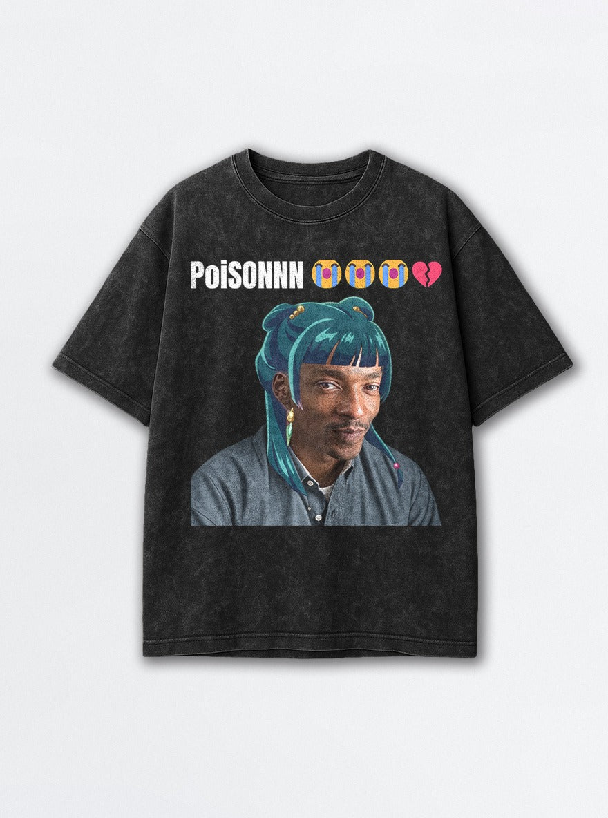 Poisonnn – Black Acid Wash Tee – mockup | Apothecary Diaries