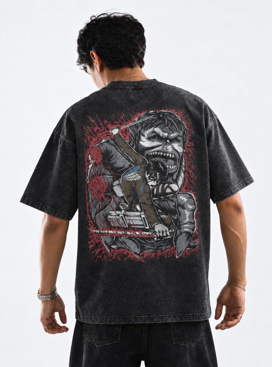 Levi vs Zeke – T-Shirt – model shot | Attack on Titan