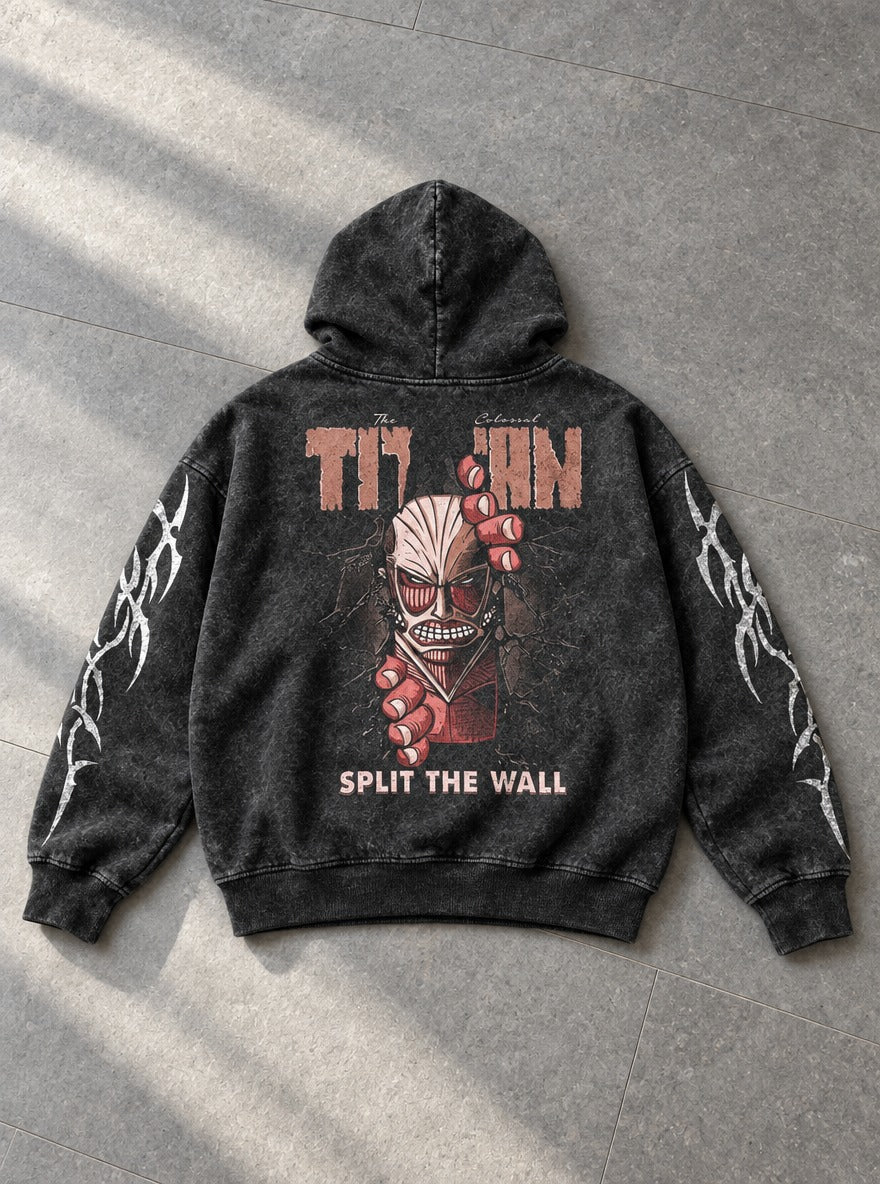 Colossal Wall Breach – Hoodie – flat-lay | Attack on Titan