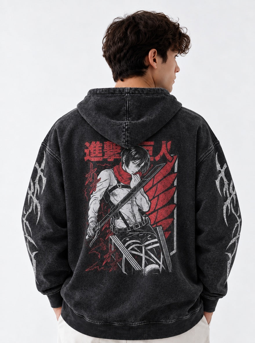 Mikasa Wings – Hoodie – model shot | Attack on Titan