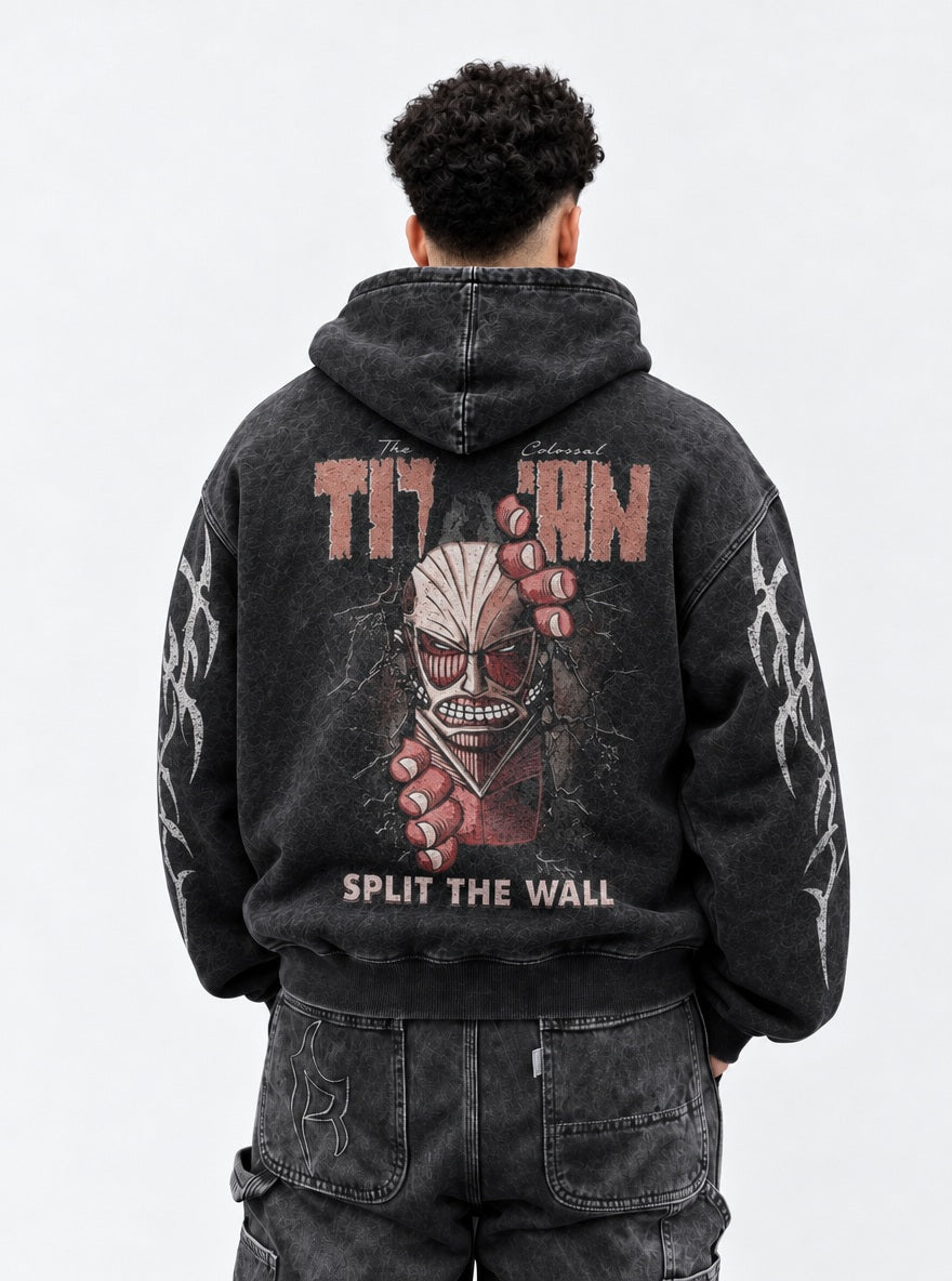 Colossal Wall Breach – Hoodie – model shot | Attack on Titan