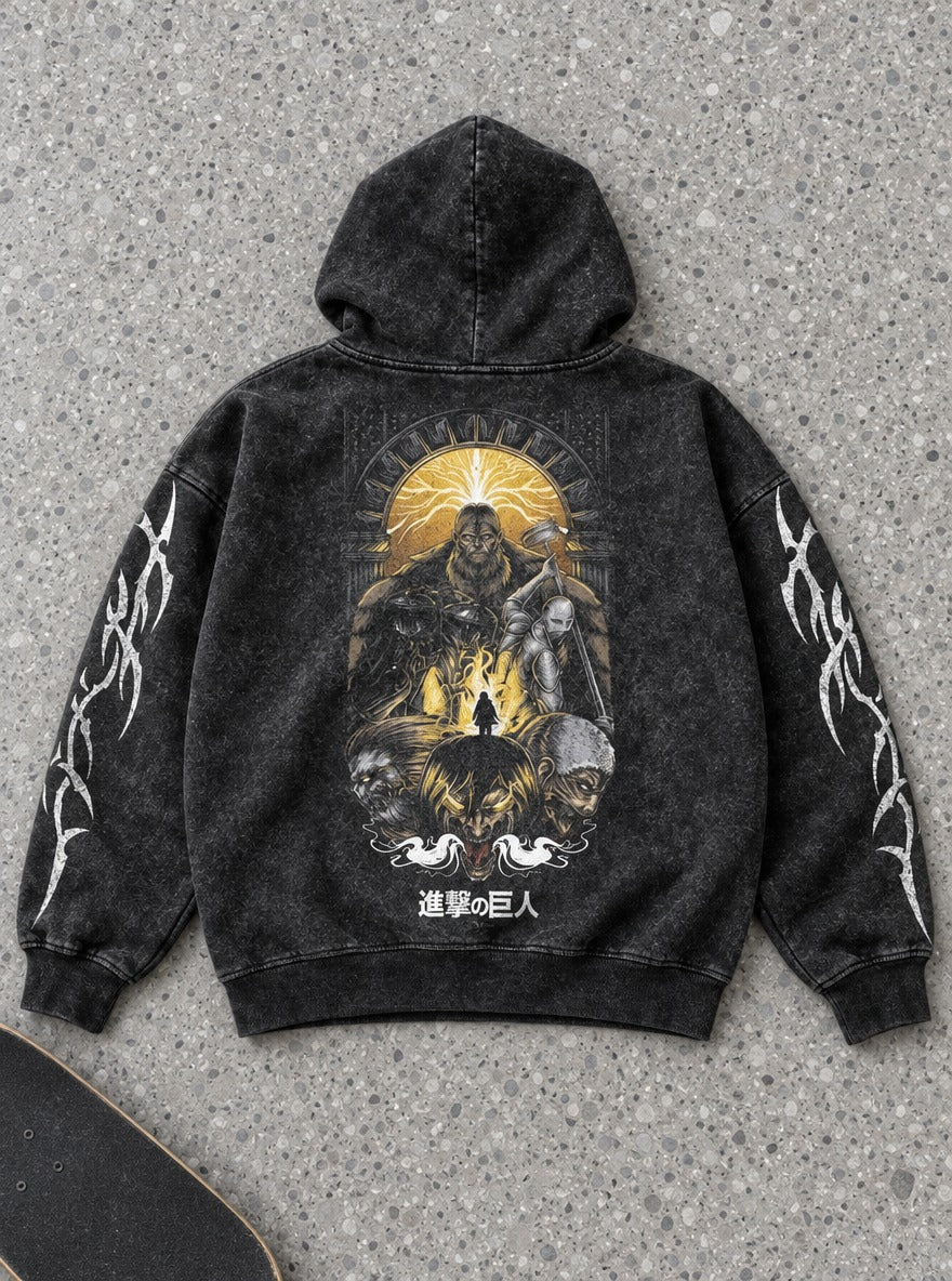 Titan Shifters – Hoodie – flat-lay | Attack on Titan