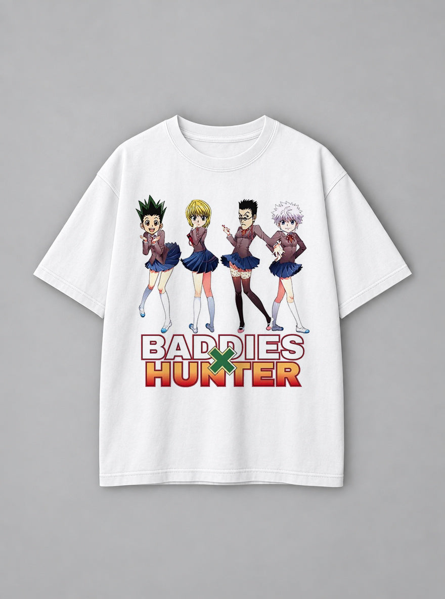 Baddies x Hunter – White Tee – mockup | Meme Tees