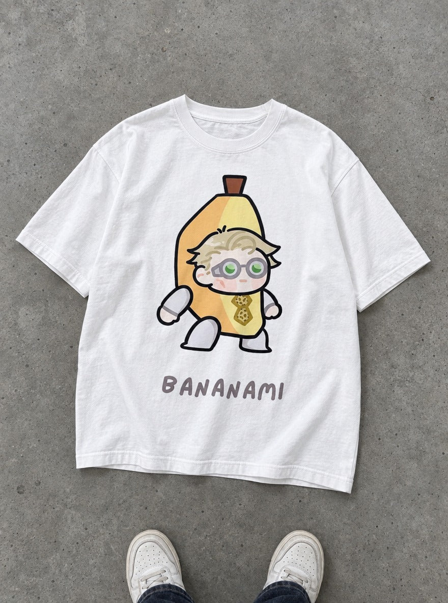 Bananami – White Tee – flat-lay | Meme Tees