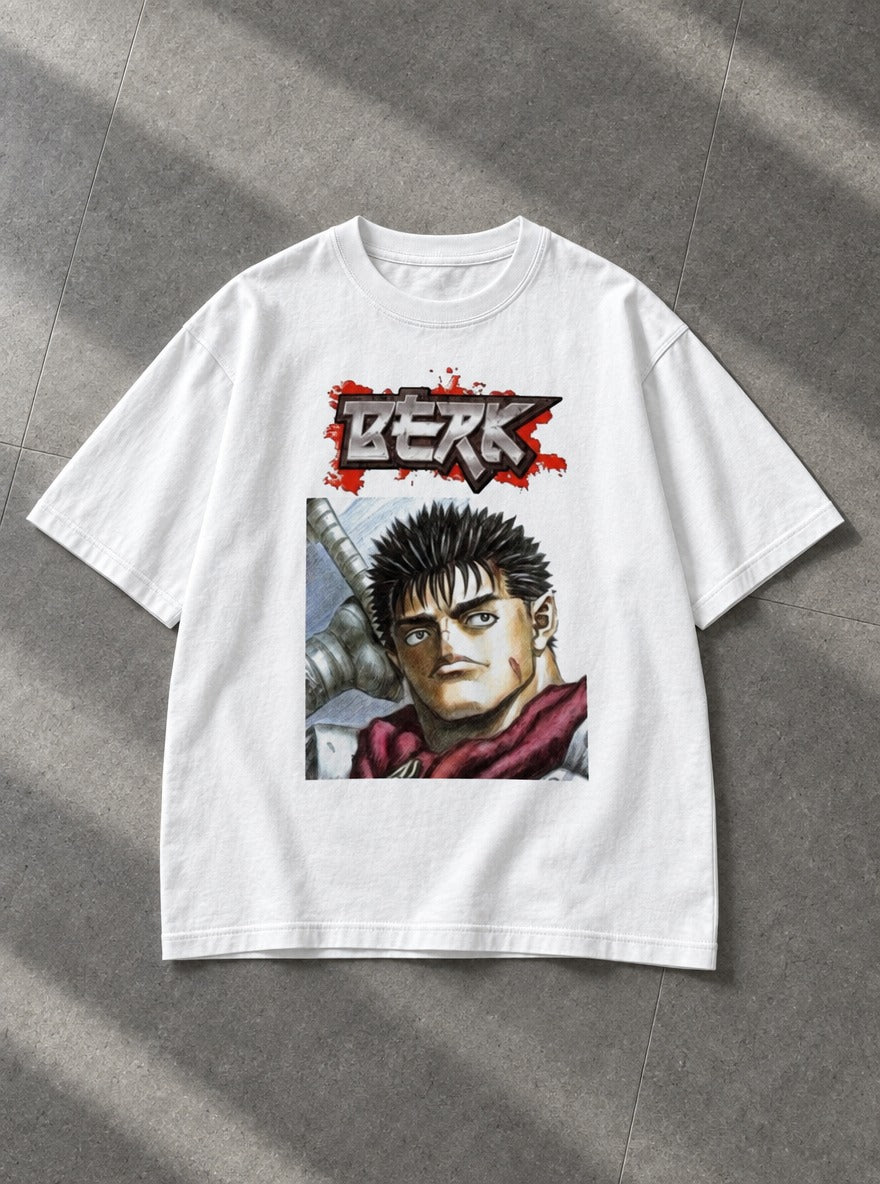 Berk – White Tee – flat-lay | Meme Tees