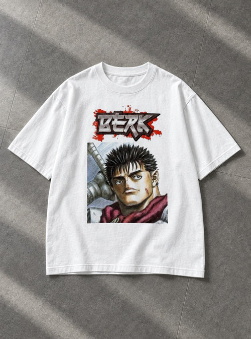 Berk – White Tee – flat-lay | Meme Tees