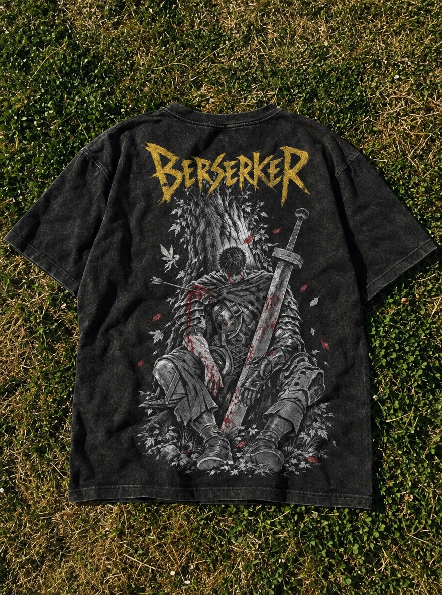 Berserker Yellow Title – T-Shirt – flat-lay | Berserk