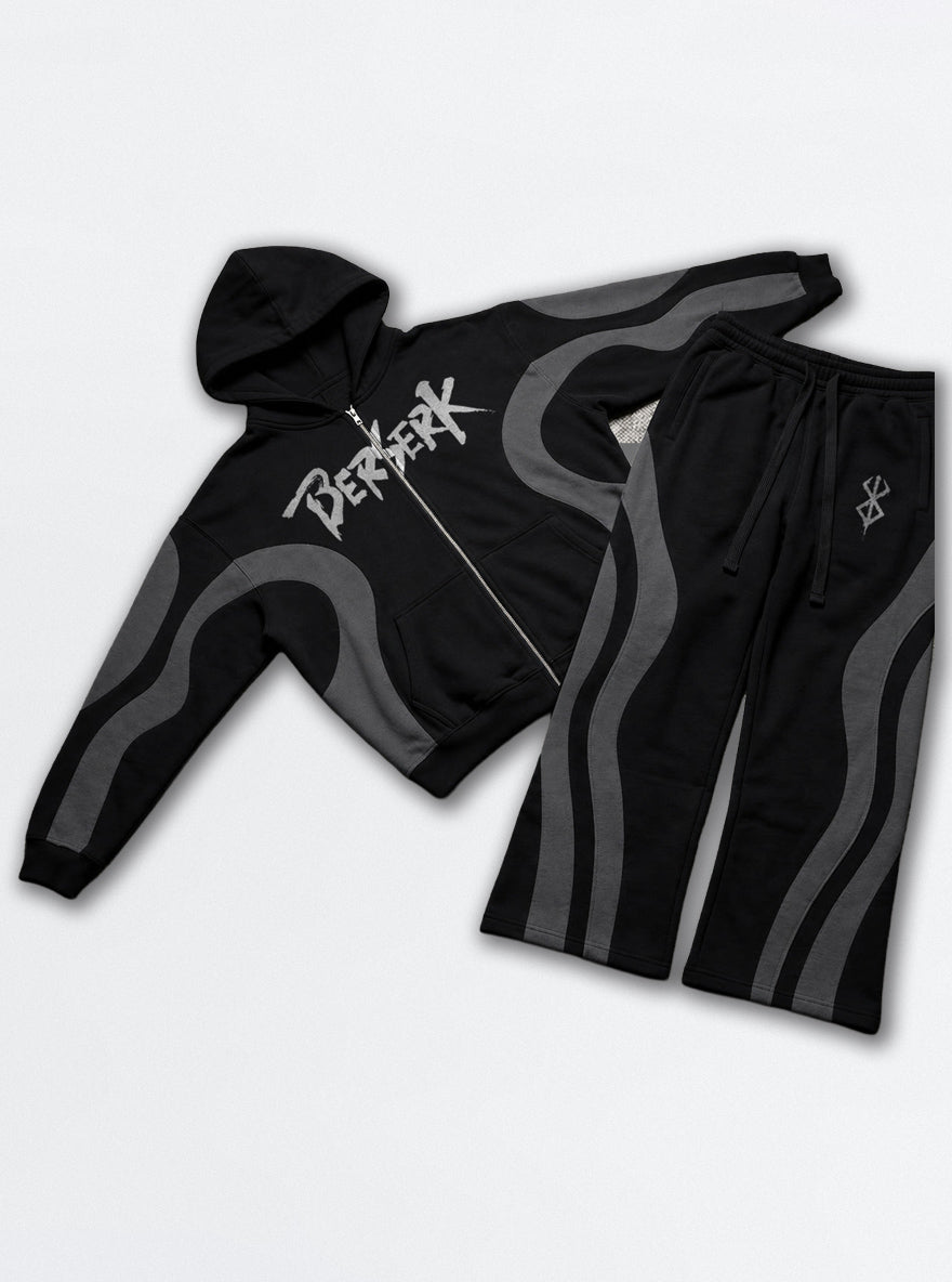 Black & Grey Co-ord Set – Brush Logo – mockup | Berserk
