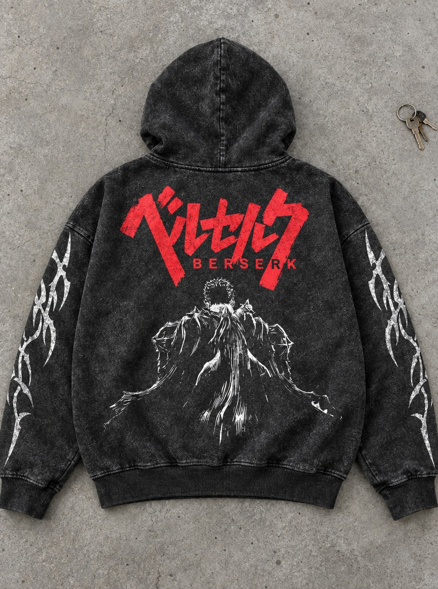 Clifftop Guts – Hoodie – flat-lay | Berserk